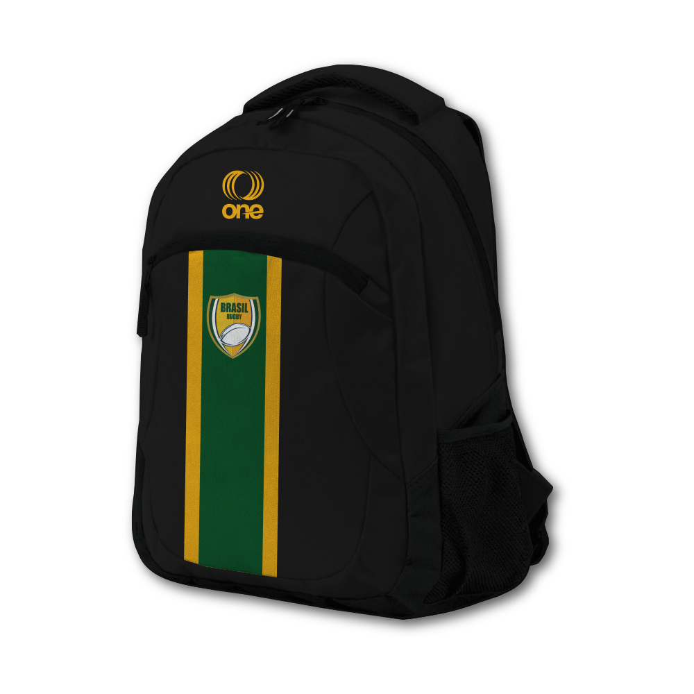 Brazil Rugby Backpack with Mesh Padding and Side Pockets – One All