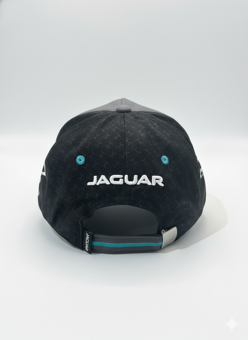 Cappellino Jaguar Racing Nero Per Papà - Con Toppa In Pelle E Taglia Regolabile
