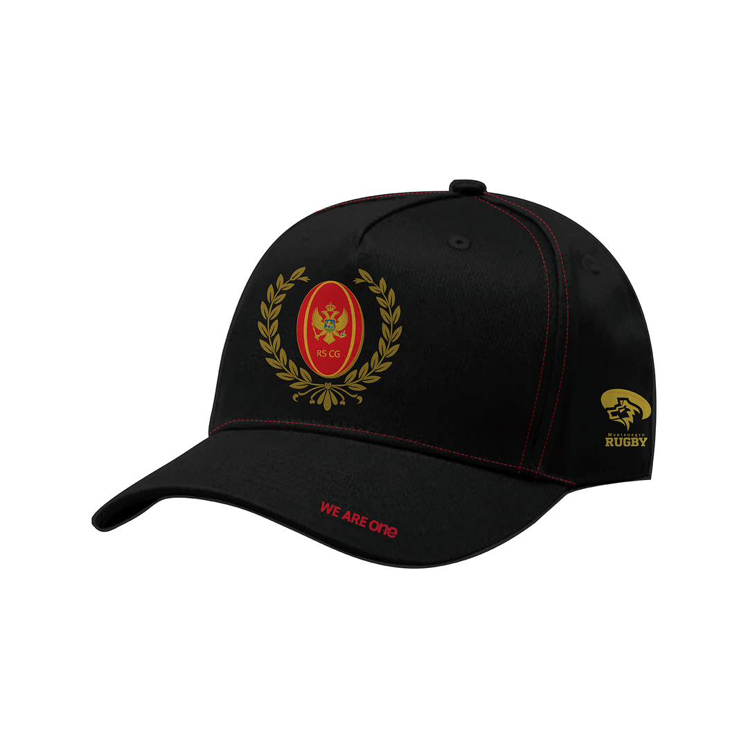 Montenegro Rugby Cap with Embroidered Logos, Adjustable Fit and Concept Prints