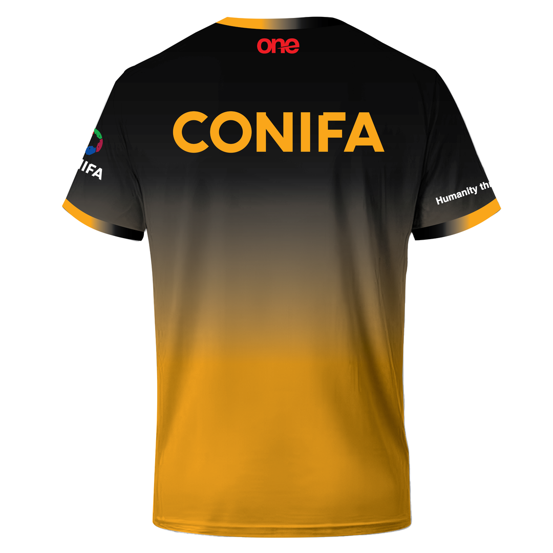 CONIFA Official Home Jersey – Black & Gold Crew Neck Edition