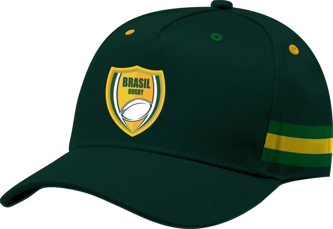 Brazil Rugby Cap with Embroidered Logos, Adjustable Fit and Concept Prints