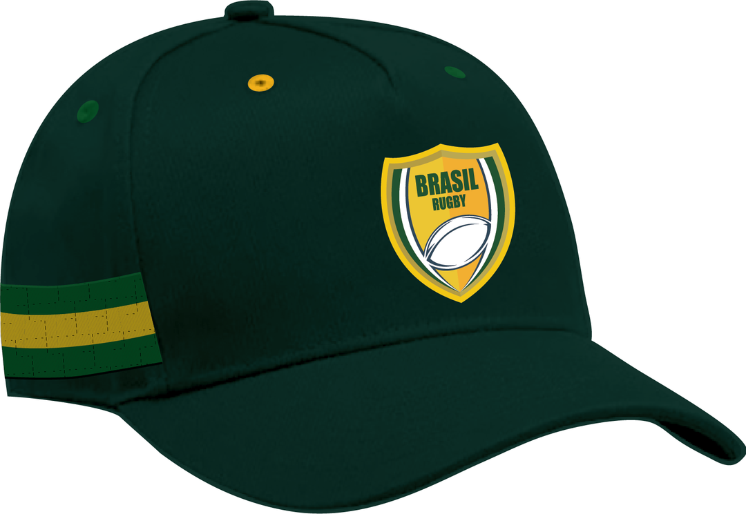 Brazil Rugby Cap with Embroidered Logos, Adjustable Fit and Concept Prints