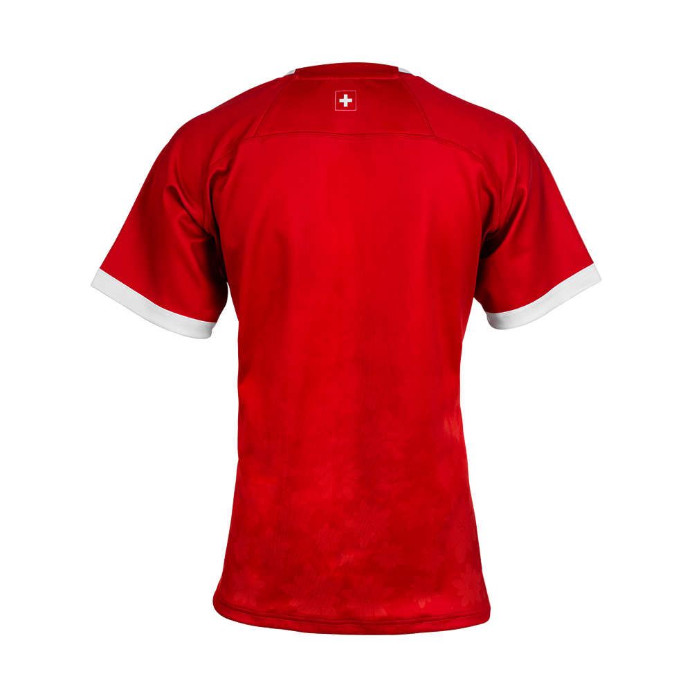 Customizable Red Suisse Rugby Replica Jersey