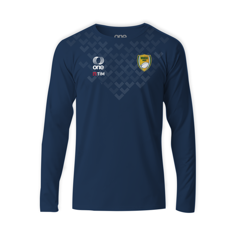 Youth Brazil Rugby Performance Breathable Long Sleeve T-shirt with Escamas Print