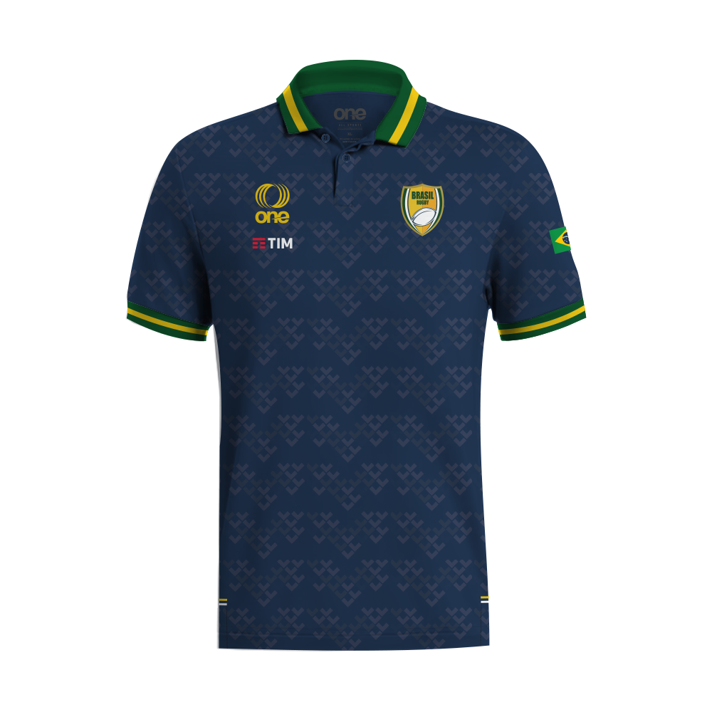 Brazil Rugby Performance Polo with Escamas Print