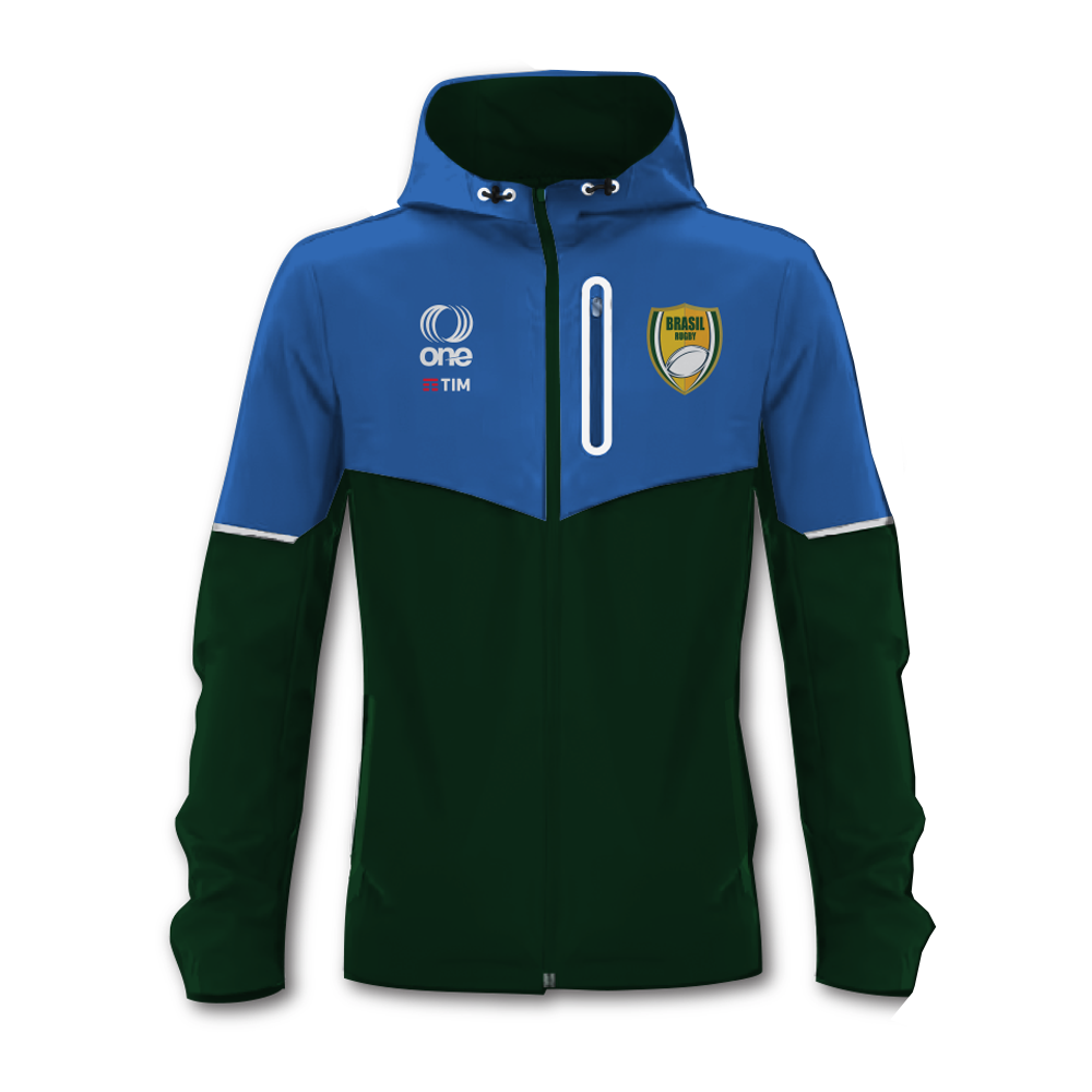 Brazil Rugby Two-Tone Performance Rain Jacket with Graffiti Design