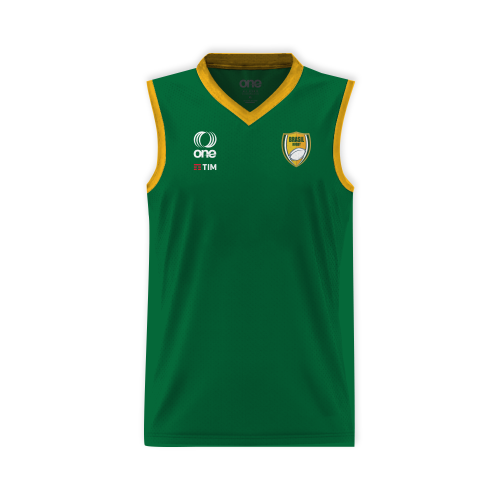 Brazil Rugby Women Tank Top with Graffiti Design and Two-Tone Yellow/Green