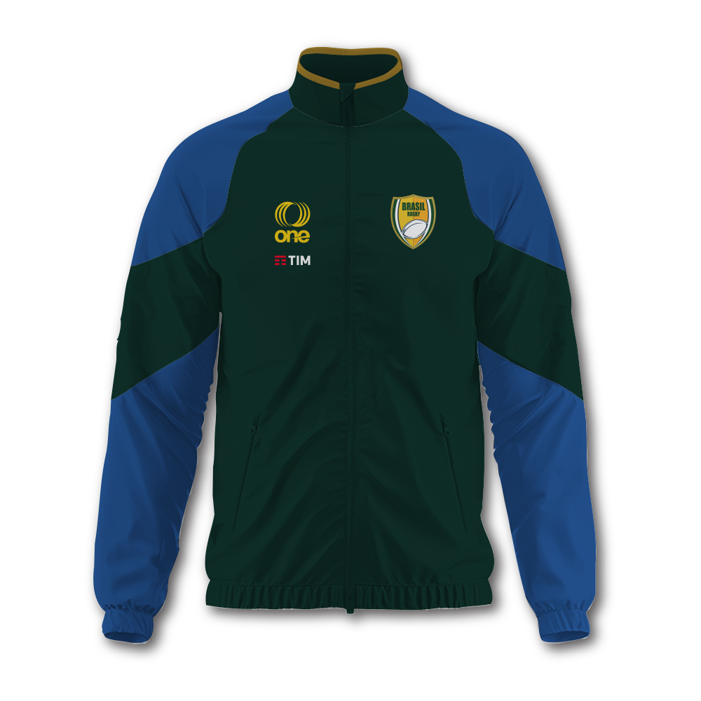 Brazil Rugby Two-Tone Performance Tracksuit Jacket with Graffiti Design