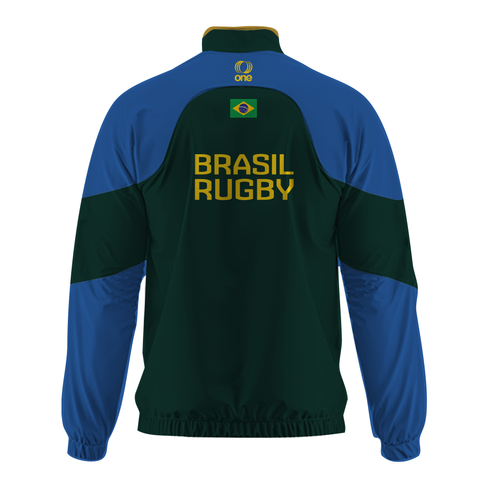 Brazil Rugby Two-Tone Performance Tracksuit Jacket with Graffiti Design