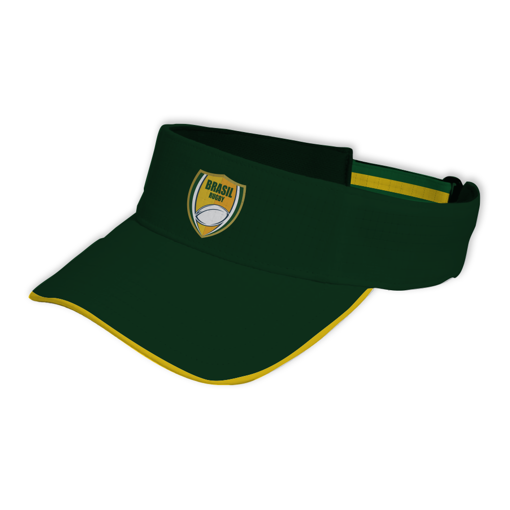 Brazil Rugby Visor with Sweatband, Adjustable Back Strap and Concept Prints