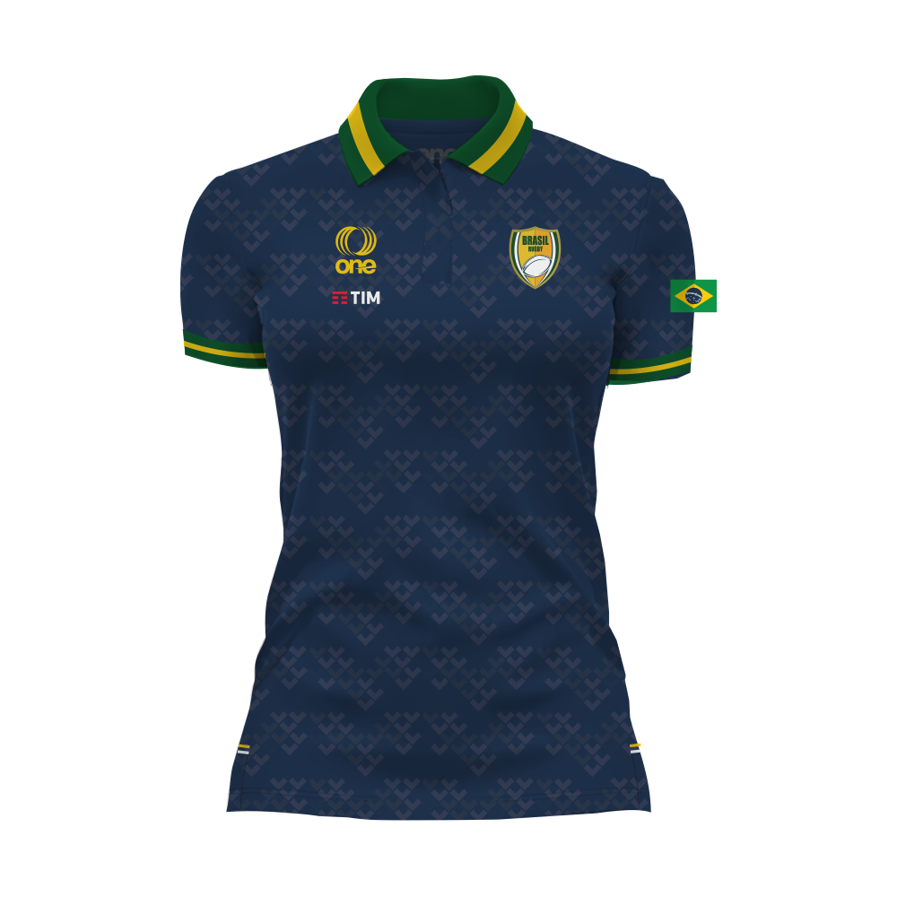 Brazil Rugby Women Performance Polo with Escamas Print