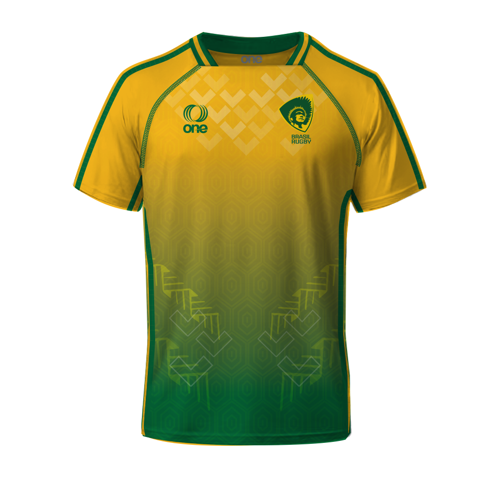 Youth Brazil Rugby Home Two-Tone Performance Jersey with Concept Prints