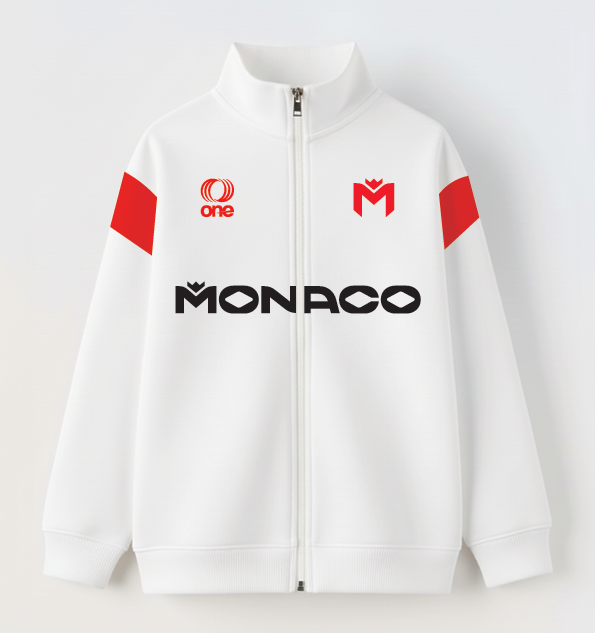 Fleece Terry Full zip swater Organic cotton with embroidery logos front and back