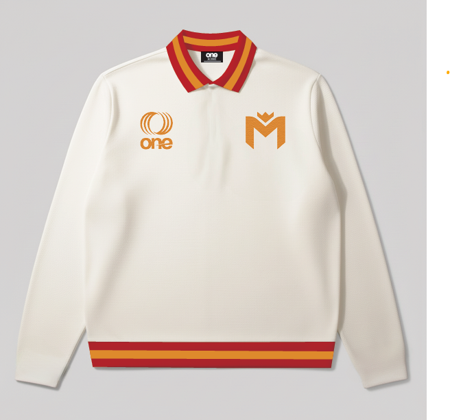 Long Sleeve Polo with printed logos Oragnic cotton