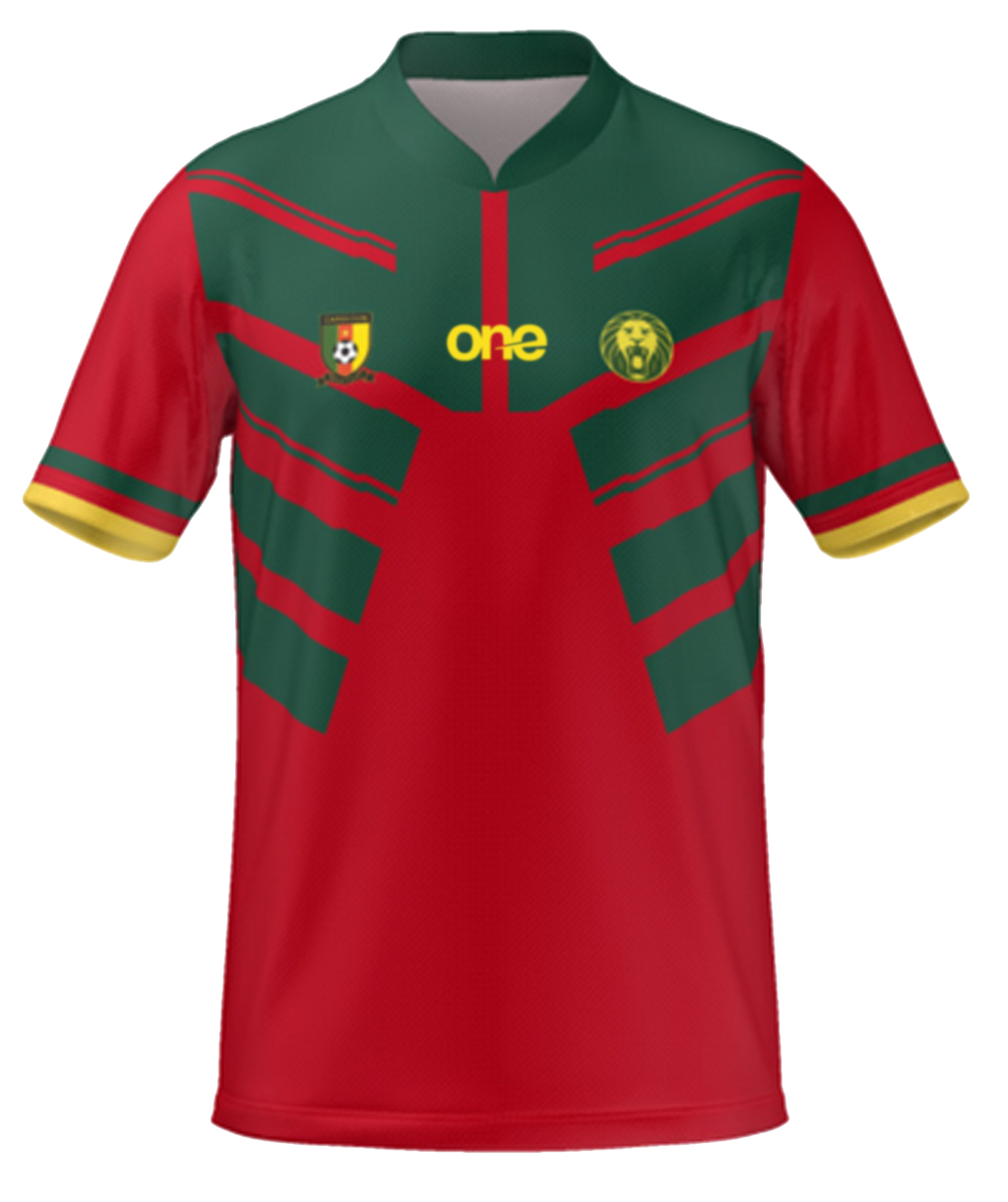 Customizable Official Cameroon FECAFOOT Red Fan Wear Jersey