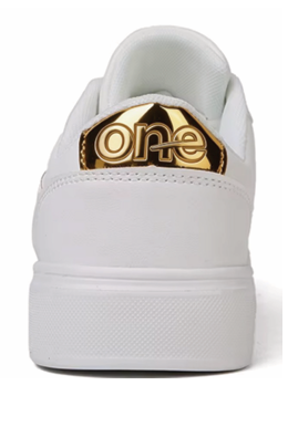 Shoes with unique gold ONE