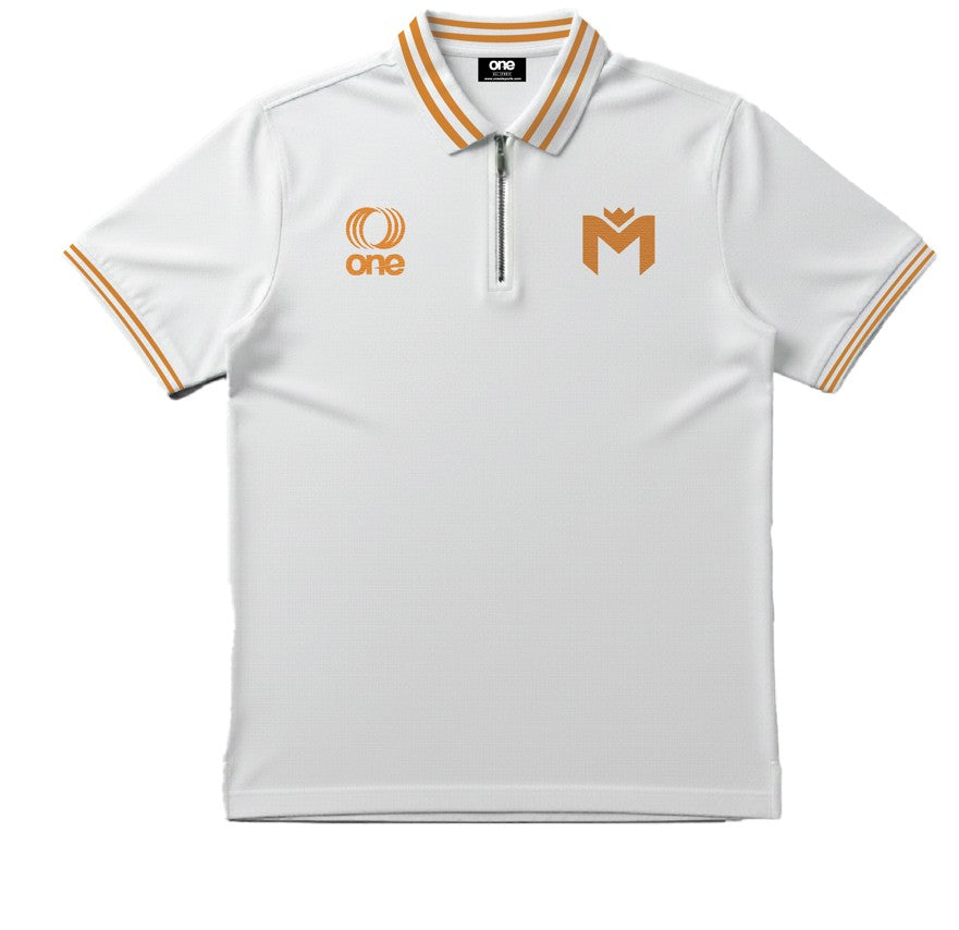Polo with zip having recycled polyester mix cotton