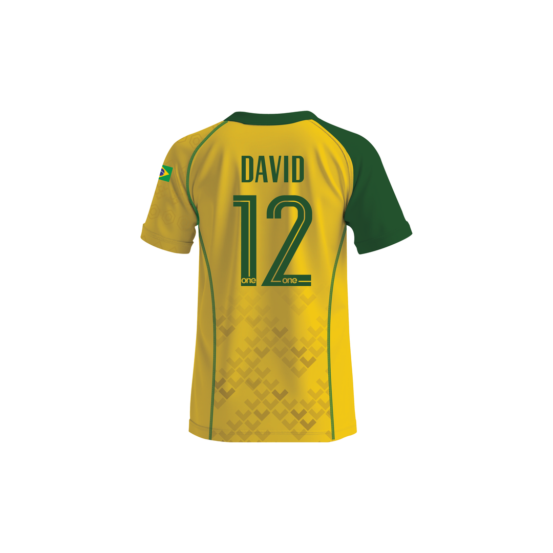 Customizable RWC'25 Brazil Rugby Youth Home Performance Jersey