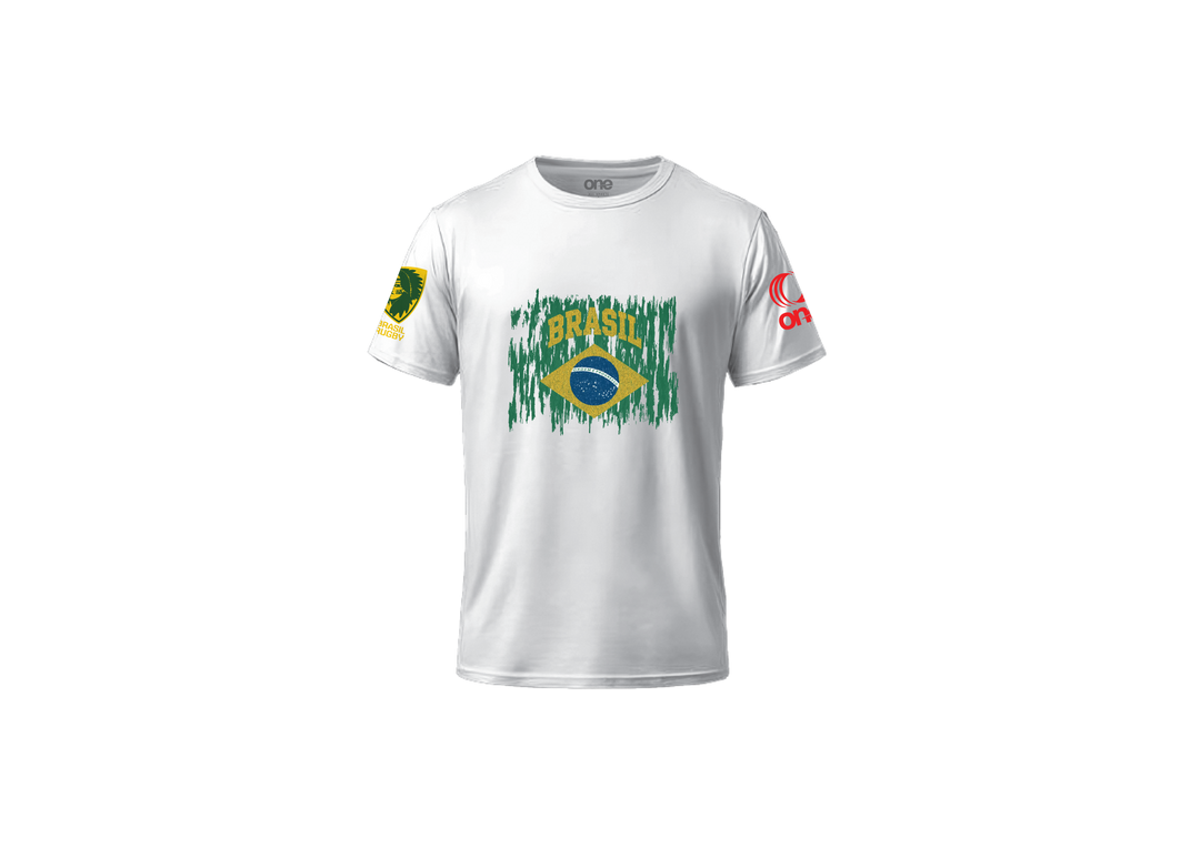 RWC'25 Brazil Rugby Unisex White Cotton Tee