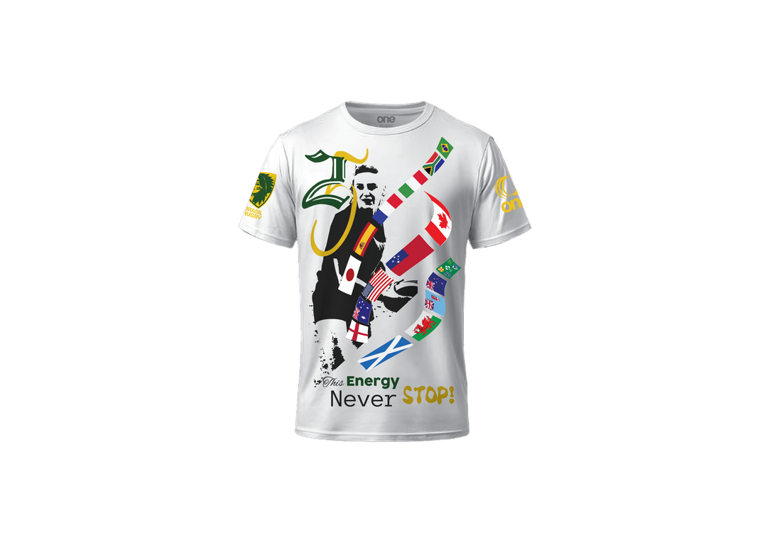 RWC'25 Brazil Rugby Unisex White Polyester Tee