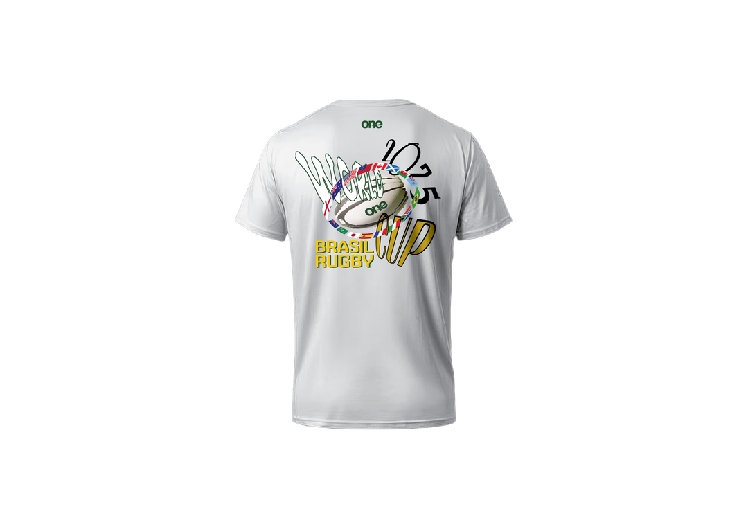 RWC'25 Brazil Rugby Unisex White Polyester Tee