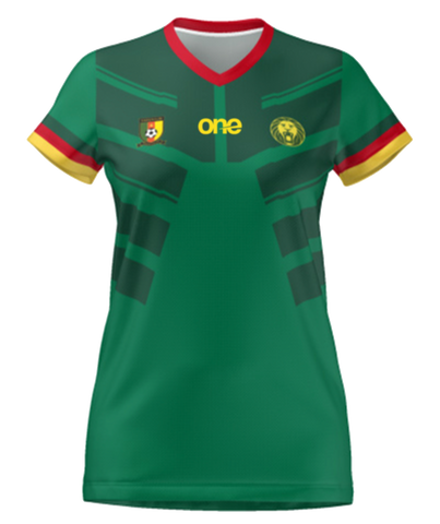 Official Women Cameroon FECAFOOT Green Fan Wear Jersey