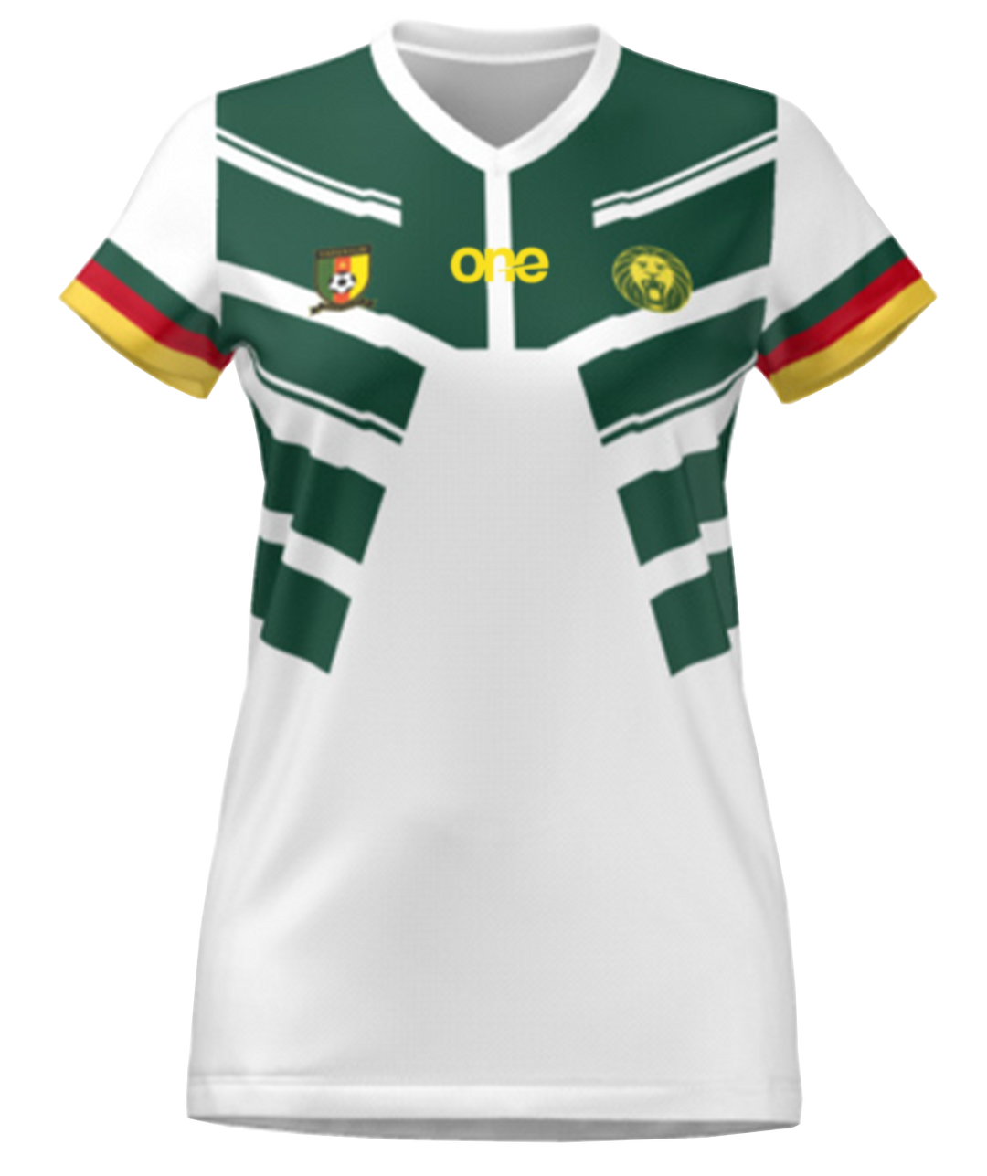 Official Women Cameroon FECAFOOT White Fan Wear Jersey
